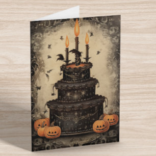 Vintager Halloween-Geburtstag Karte