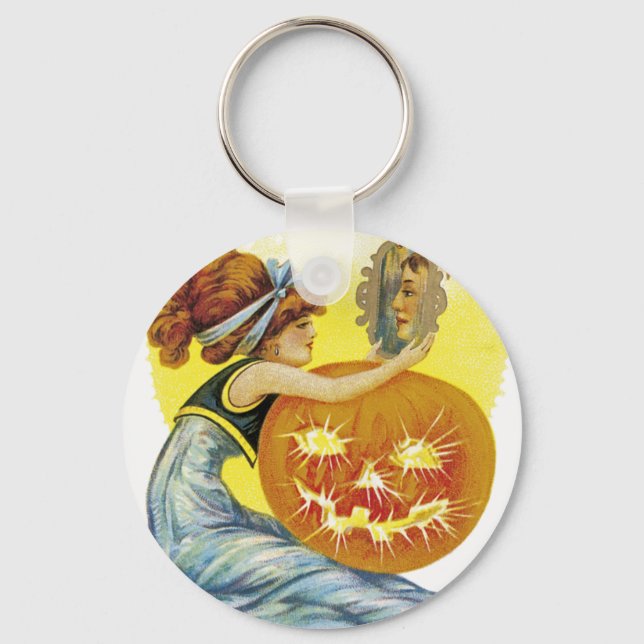 Vintager Halloween-Glamour Schlüsselanhänger (Vorderseite)