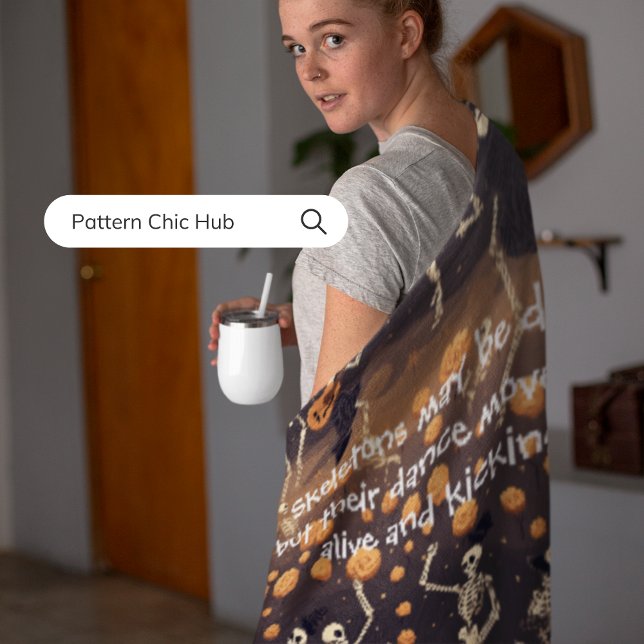 Vintager Halloween Gothic Skeleton Dance Moderne Fleecedecke (Von Creator hochgeladen)