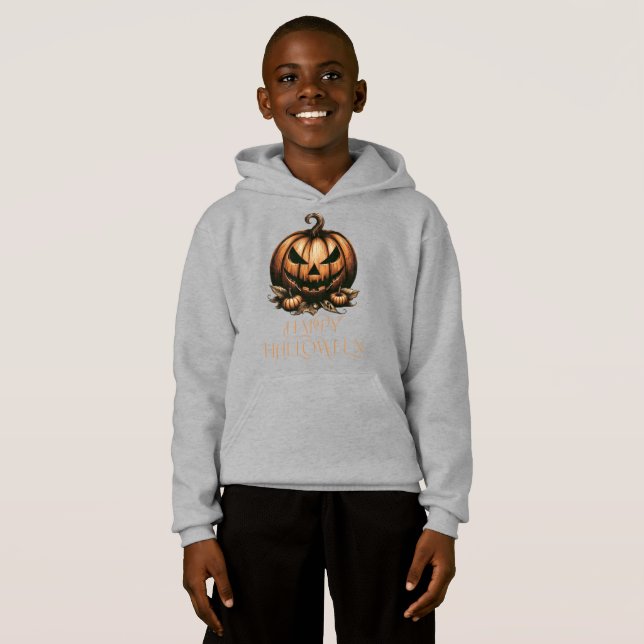 Vintager Halloween-Kürbis Hoodie (Vorne ganz)
