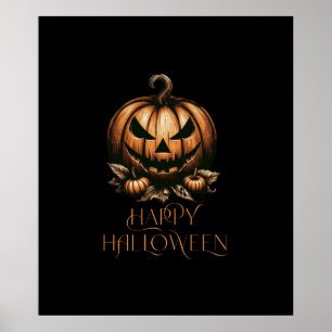 Vintager Halloween-Kürbis Poster