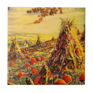 Vintager Halloween-Kürbispflaster mit Hystacks Fliese