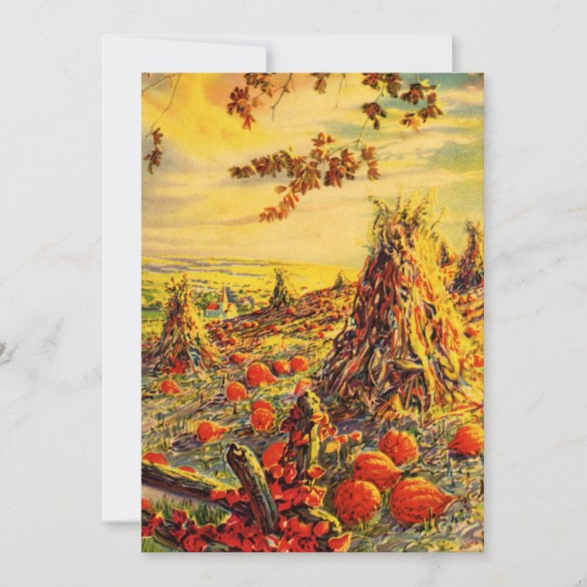 Vintager Halloween-Kürbispflaster mit Hystacks Karte (Vorderseite)