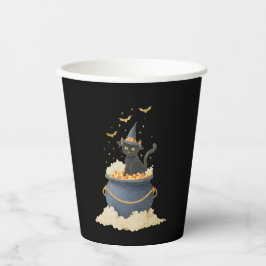 Vintager Halloween Paper Cup - Black Cat & Mouse W Pappbecher