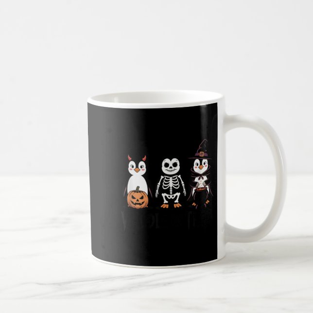 Vintager Halloween-Pinguin-Trick oder Waddle-Spook Kaffeetasse (Rechts)