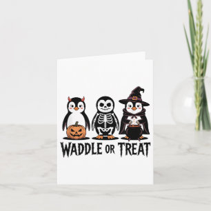 Vintager Halloween-Pinguin-Trick oder Waddle-Spook Karte