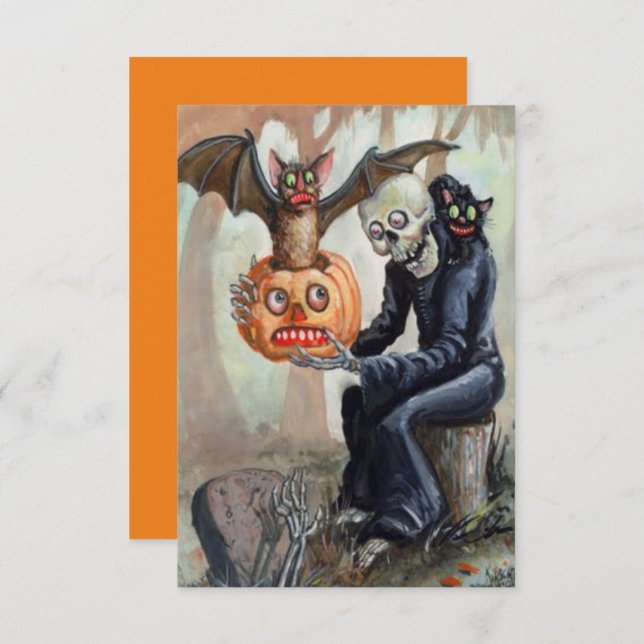 Vintager Halloween Pumpkin Graveyard Spooky Fun (Vorne/Hinten)