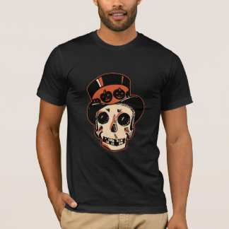 Vintager Halloween-Schädel mit Spitzenhut T-Shirt