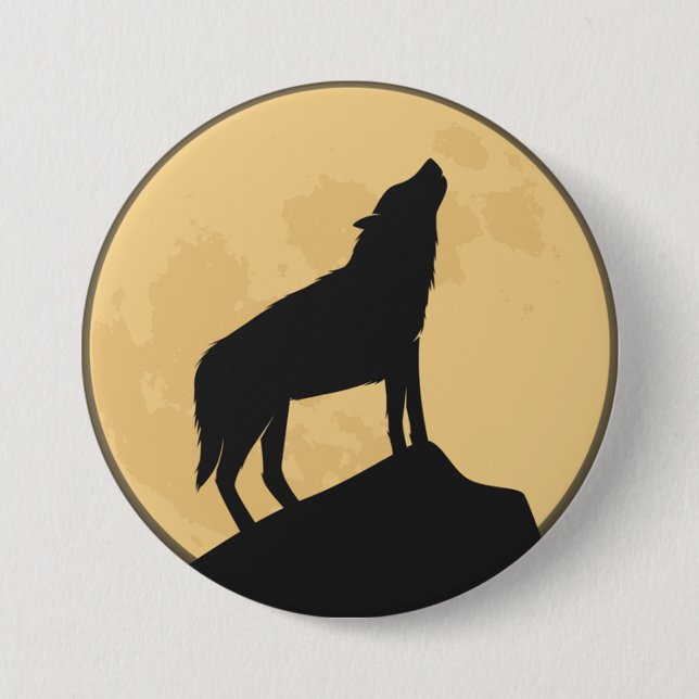 Vintager Halloween-Silhouette-Entwurf Button (Vorderseite)