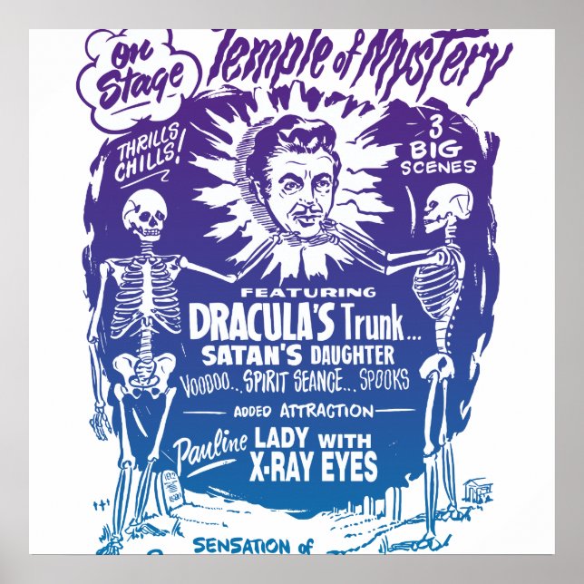 Vintager Halloween Spook Show Temple of Mystery Poster (Vorne)