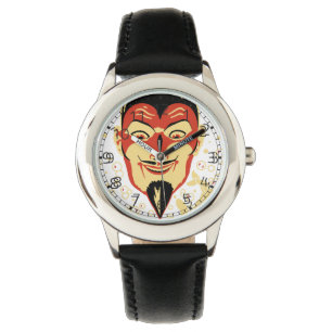 Vintager Halloween-Teufel-Kopf Nr. 2 Armbanduhr