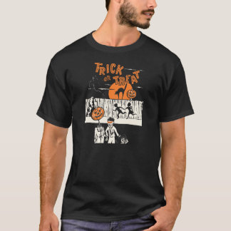Vintager Halloween-Trick oder Leckerei-Entwurf T-Shirt