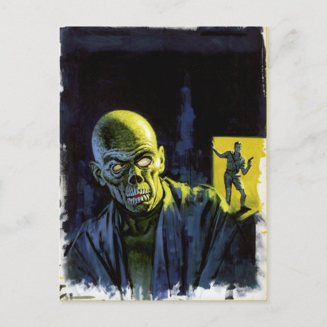Vintager Halloween-Zombie-Monster-Horror Postkarte (Vorderseite)