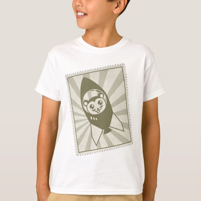Vintager Hamster-Briefmarke-T - Shirt (Vorderseite)