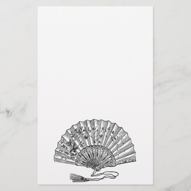 Vintager Hand-Lüfter Briefpapier (Vorderseite)