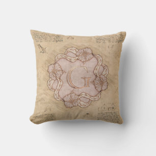 Vintager handgearbeiteter Letter G Word Art Pink G Kissen
