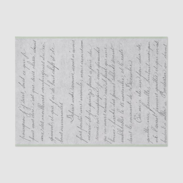 Vintager handgeschriebener Brief Seidenpapier (Vorderseite)