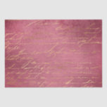 Vintager handgeschriebener Brief Seidenpapier<br><div class="desc">Goldenes typografisches Gewebepapier.</div>