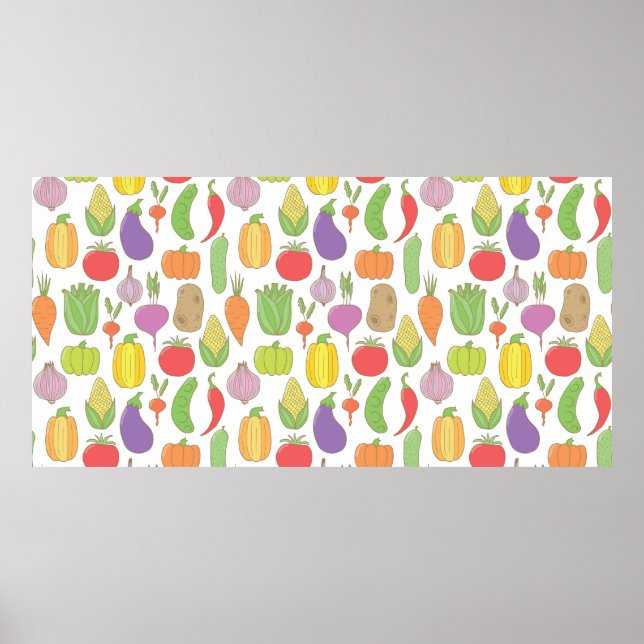 Vintager, handgezeichneter doodless Hintergrund mi Poster (Vorne)