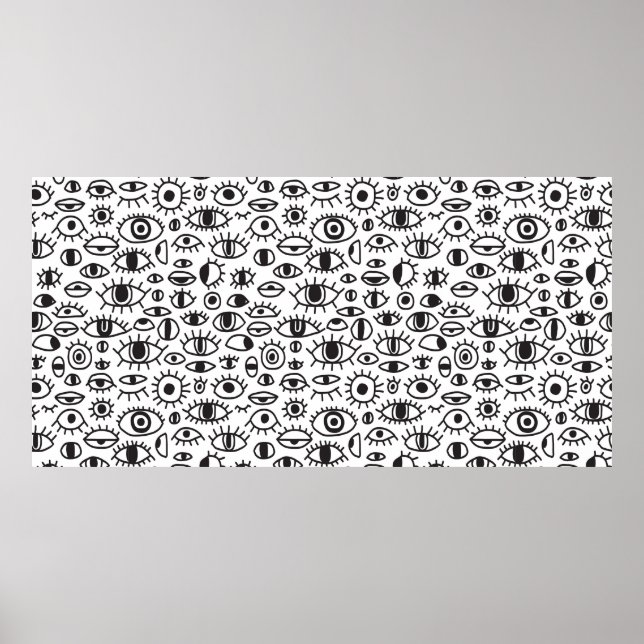 Vintager, handgezeichneter doodless Hintergrund mi Poster (Vorne)