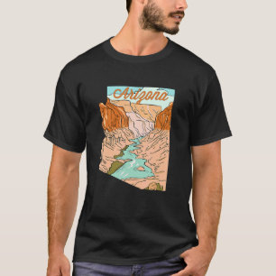 Vintager handgezeichneter Grand Canyon in Arizona  T-Shirt