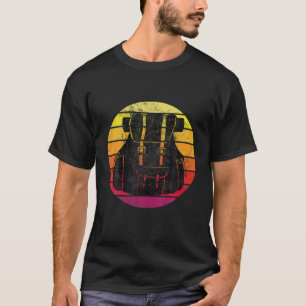 Vintager handgezogener grafischer Rucksack Retro-S T-Shirt