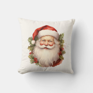 Vintager Happy Santa Square Throw Kissen