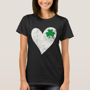 Vintager Happy St Patrick's Day Go Lucky Heart Iri T-Shirt