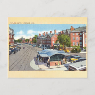 Vintager Harvard-Platz, Postkarte von Cambridge