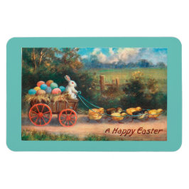 Vintager Hase mit Wagenmagnet Magnet