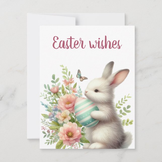 Vintager Hase. Ostern Feiertagskarte (Vorderseite)