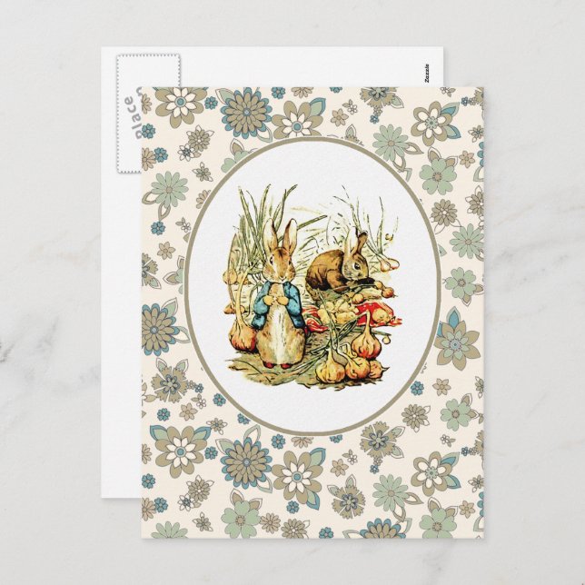Vintager Hase. Osterpostkarten Feiertagspostkarte (Vorne/Hinten)