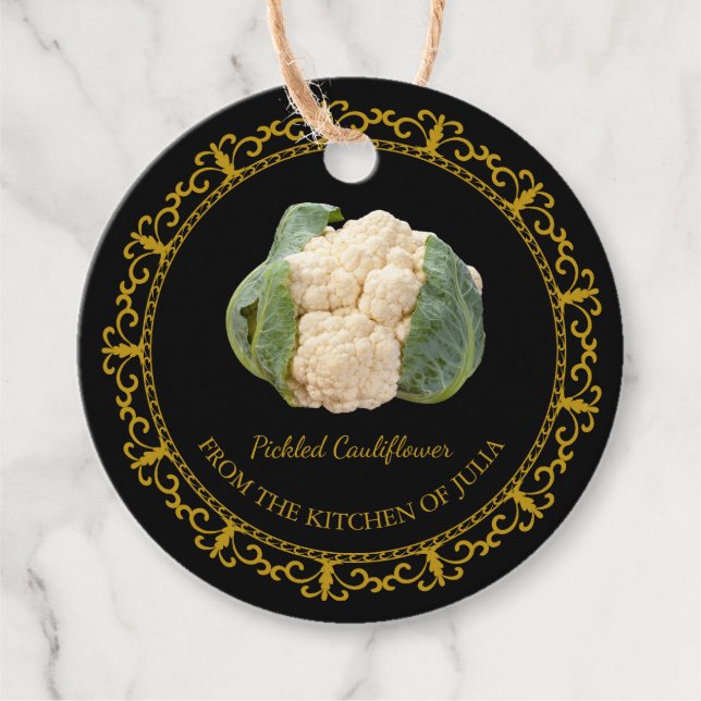 Vintager hausgemachte Blumenkohl Geschenkanhänger (Vorderseite)