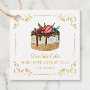 Vintager, hausgemachte Cake Square Hang Tag Geschenkanhänger