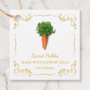 Vintager hausgemachte Carrot Pickle Square Hang Ta Geschenkanhänger