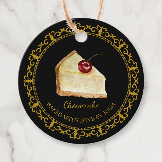 Vintager hausgemachte Cheesecake Hang Tag Geschenkanhänger (Vorderseite)