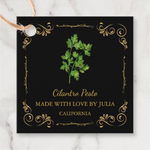 Vintager hausgemachte Cilantro Pesto Square Hang T Geschenkanhänger
