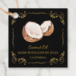 Vintager, hausgemachte Coconut Oil Square Hang Tag Geschenkanhänger