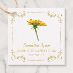 Vintager hausgemachte Dandelion Sirup Square Hang  Geschenkanhänger