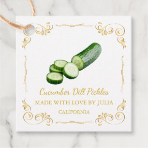 Vintager, hausgemachte Gurkenknopf Pickle Square H Geschenkanhänger