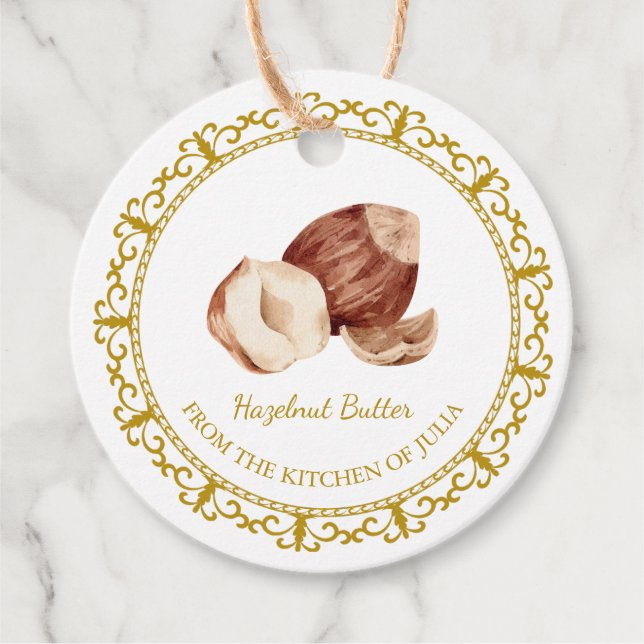 Vintager hausgemachte Hazelnut Butter Hang Tag Geschenkanhänger (Vorderseite)
