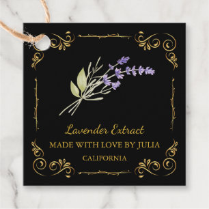 Vintager hausgemachte Lavendel Extract Square Hang Geschenkanhänger