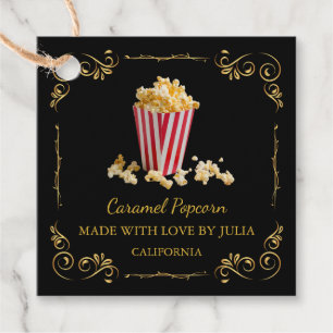 Vintager hausgemachte Popcorn Square Hang Tag Geschenkanhänger