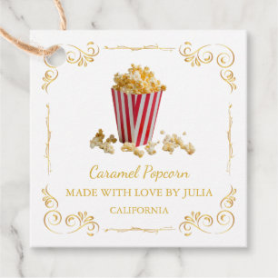 Vintager hausgemachte Popcorn Square Hang Tag Geschenkanhänger