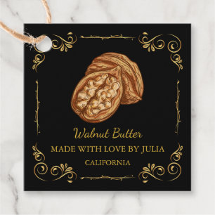 Vintager hausgemachte Walnut Butter Square Hang Ta Geschenkanhänger