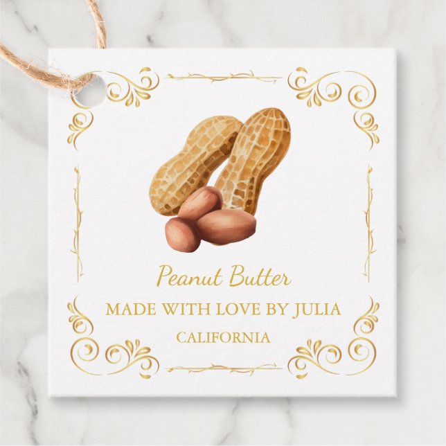 Vintager, hausgemachter Peanut Butter Square Hang  Geschenkanhänger (Vorderseite)