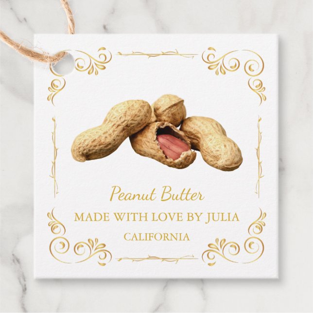 Vintager, hausgemachter Peanut Butter Square Hang  Geschenkanhänger (Vorderseite)