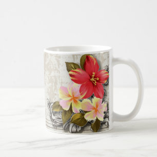Vintager hawaii Hibiskus Tropische Hochzeit Tasse