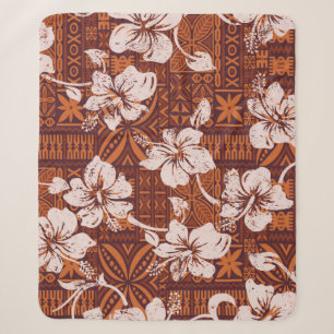 Vintager hawaiianischer Hibiskus-Blume Sherpadecke