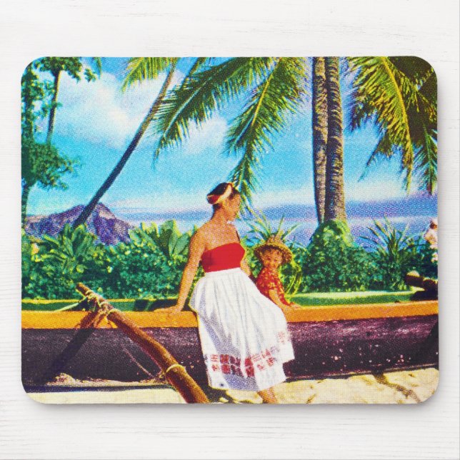Vintager hawaiianischer Urlaub Mousepad (Vorne)